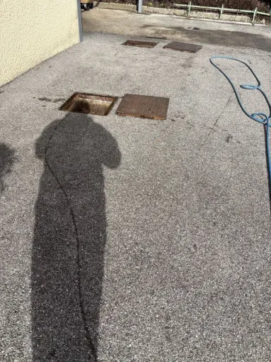 Curage entre plusieurs regards a la salle des fêtes à Eclose, Vaulx-Milieu, JP ASSAINISSEMENT