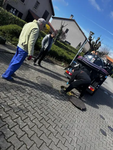 débouchage d un réseau eu dans un lotissement à Saint Jean de Bournay