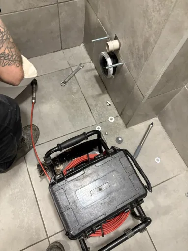 extraction d une brosse wc bloquer dans la canalisation d'une entreprise à Domarin