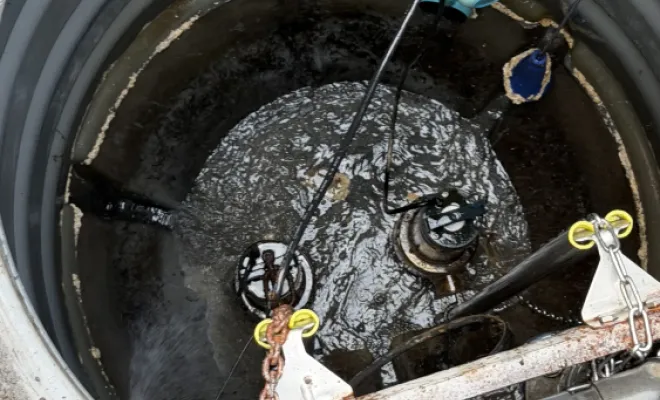 nettoyage d un poste de relevage dans un lotissement pour entretien à Saint Jean de Bournay