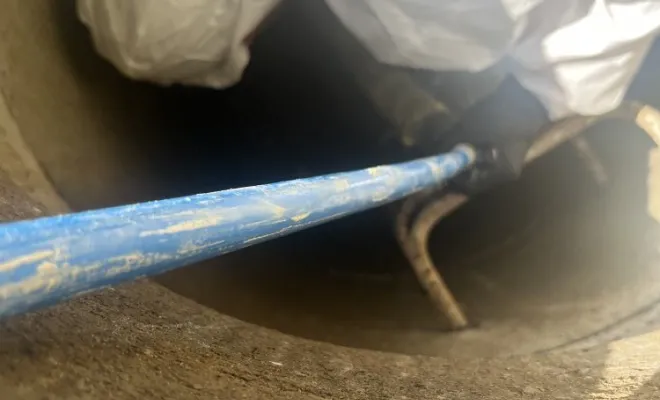 2 réparations dans la même canalisation en manchette résine à Bourgoin Jallieu, Vaulx-Milieu, JP ASSAINISSEMENT