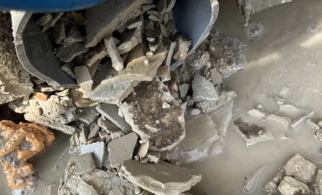 Curage d'une canalisation eu sur un chantier après travaux à Frontonas, Vaulx-Milieu, JP ASSAINISSEMENT