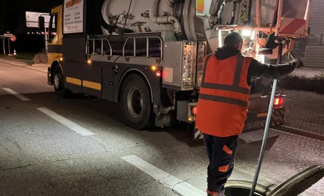 Curage réseau de nuit à Genas, Vaulx-Milieu, JP ASSAINISSEMENT