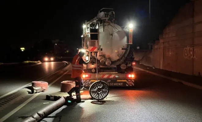 Curage réseau de nuit à Genas, Vaulx-Milieu, JP ASSAINISSEMENT