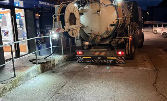 Curage réseaux unitaire et inspection video à Saint Lupicin, Vaulx-Milieu, JP ASSAINISSEMENT