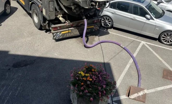 Débouchage d'une canalisation eau de source pour la mairie à Heyrieux, Vaulx-Milieu, JP ASSAINISSEMENT