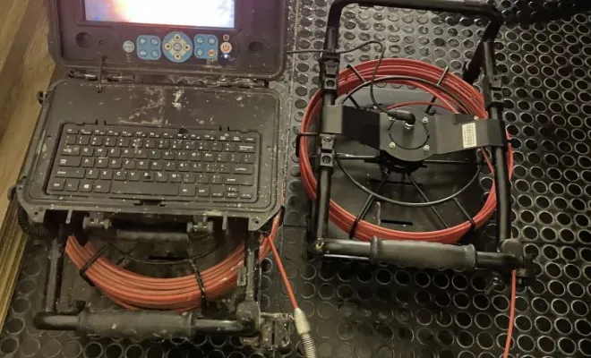 Inspection video d'un fourreau fibre et localisation de l'écrasement à Chassieu, Vaulx-Milieu, JP ASSAINISSEMENT