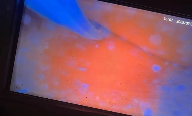 Inspection video d'un fourreau fibre et localisation de l'écrasement à Chassieu, Vaulx-Milieu, JP ASSAINISSEMENT