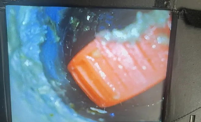 Localisation du problème d'écoulement sur une canalisation d'évier avec camera et débouchage de la canalisation boucher à Bonnefamille, Vaulx-Milieu, JP ASSAINISSEMENT