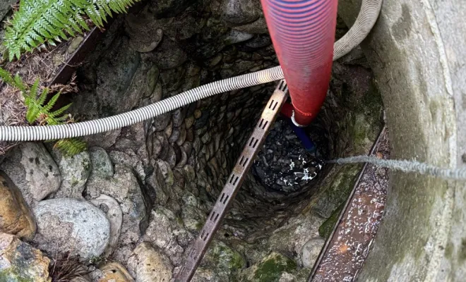 Nettoyage d'un puits naturel d'une profondeur de 7 ml à Apprieu, Vaulx-Milieu, JP ASSAINISSEMENT