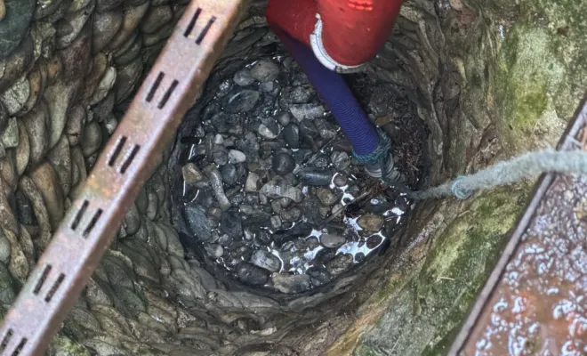 Nettoyage d'un puits naturel d'une profondeur de 7 ml à Apprieu, Vaulx-Milieu, JP ASSAINISSEMENT