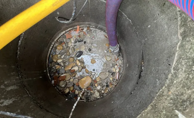 Nettoyage d'un puits perdu à Ruy, Vaulx-Milieu, JP ASSAINISSEMENT