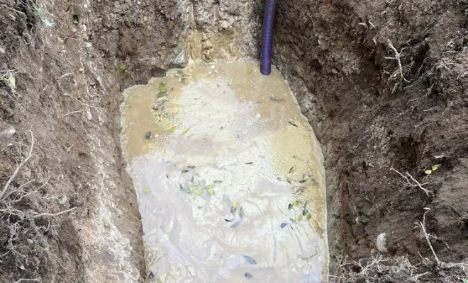 Pompage de bentonite sur un chantier de forage dirigé à Saint Quentin Fallavier, Vaulx-Milieu, JP ASSAINISSEMENT